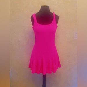 Hot pink skater dress size L great stretch / brand new w/ tags